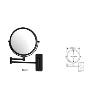 Miroirs de vanité de salle de bain de maquillage noir et grossissement personnalisé pour les hôtels