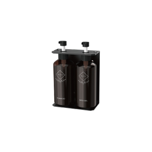 Support de bouteille en acier inoxydable noir mat d'une capacité de 2 x 500 ml 