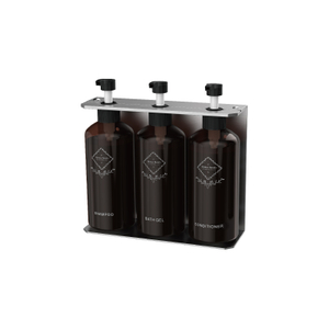 Support de bouteille en acier inoxydable argenté d'une capacité de 3 x 500 ml 