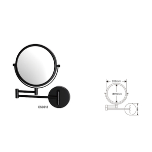 Makeup Forme ronde 4x Matt Matt Black Mirror pour la vanité de salle de bain de l'hôtel