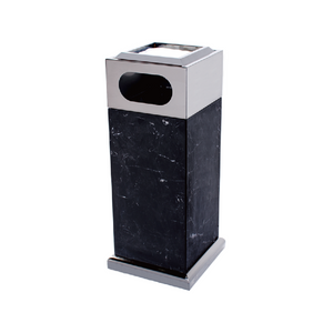 New Design Hotel Custom Black Natural Marble Waste Bin avec cendrier supérieur