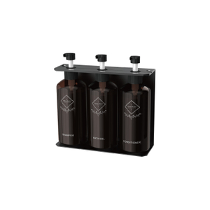 Support de bouteille en acier inoxydable noir mat avec une capacité de 3 x 500 ml 