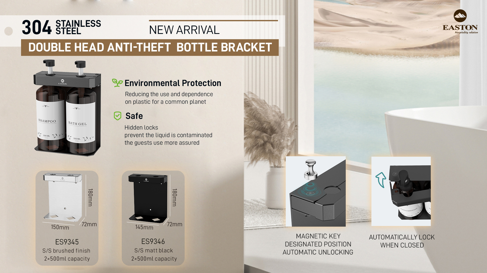 Support antivol pour bouteilles de lotion d'hôtel : une solution sécurisée et élégante pour les commodités des clients